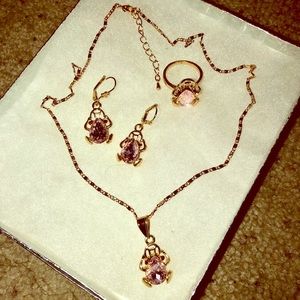 FROG DESIGNED NECKLACE/EARRINGS/RING SET